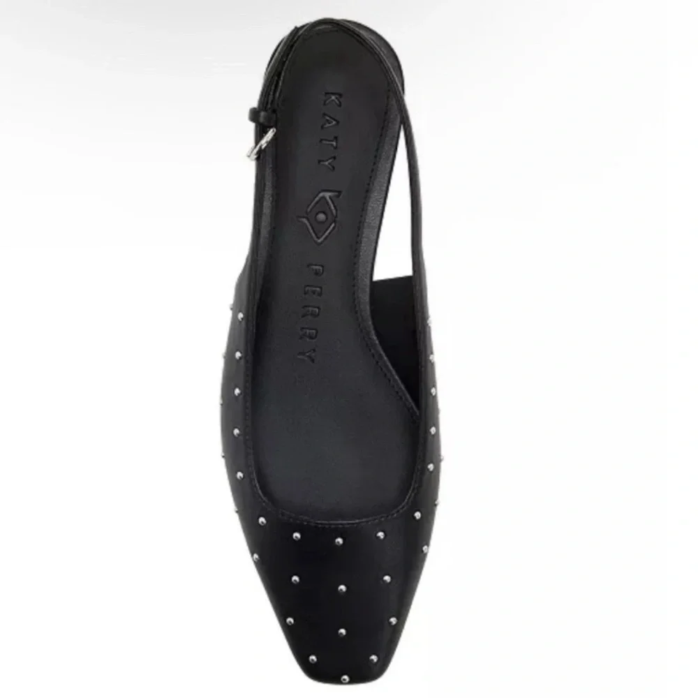 Katy Perry Slingback Sz 7 Sandal Shoe Confidant Black Silver Womens NIB‎